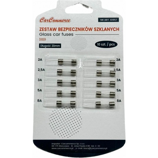 BEZPIECZNIKI SZKLANE 20mm 10SZT KPL -zdjęcie numer 1