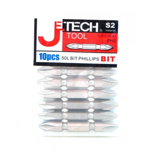 BIT DWUSTRONNY KRZYŻAK PH2-50 JETECH 10szt -zdjęcie numer 1