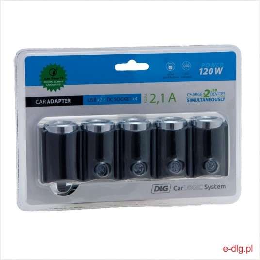 CZWÓRNIK 12/24V 120W + 2XUSB 2,1A TOTAL -zdjęcie numer 1