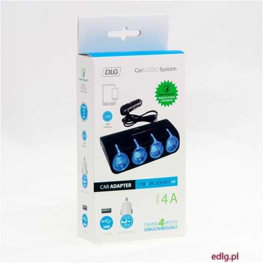 CZWÓRNIK SAM 12/24V 36W 1XUSB 1A PODŚW -zdjęcie numer 1