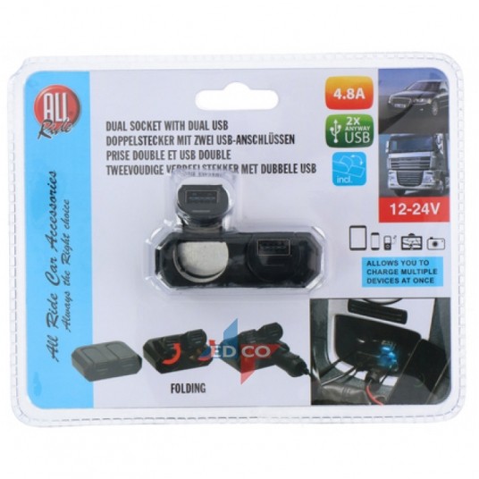 DWÓJNIK + 2 X USB 4,8A 12-24V -zdjęcie numer 1