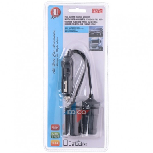 DWÓJNIK NA KABLU 12/24V 5A + 2x USB 3.1A (12) -zdjęcie numer 1