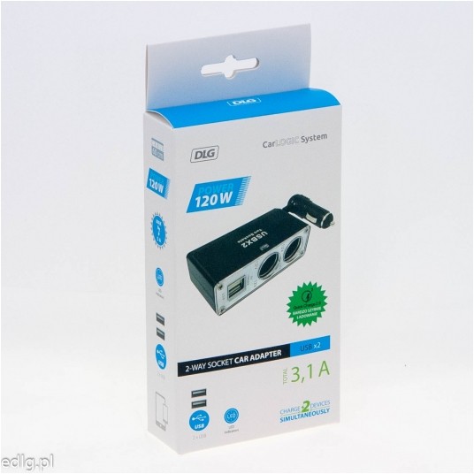 DWÓJNIK SAM 12/24V + 2xUSB 2,1/1A 120W -zdjęcie numer 1