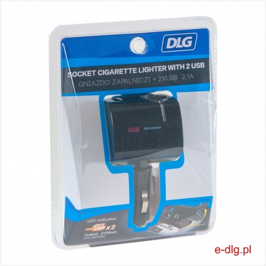 GNIAZDO ZAPALNICZKI + 2xUSB 2,1A ŁAMANE -zdjęcie numer 1