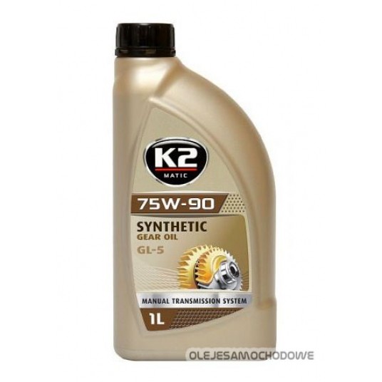 K2 OLEJ 1L 75W/90 PRZEKŁADNIOWY SYNTETIC GL5 (12) -zdjęcie numer 1