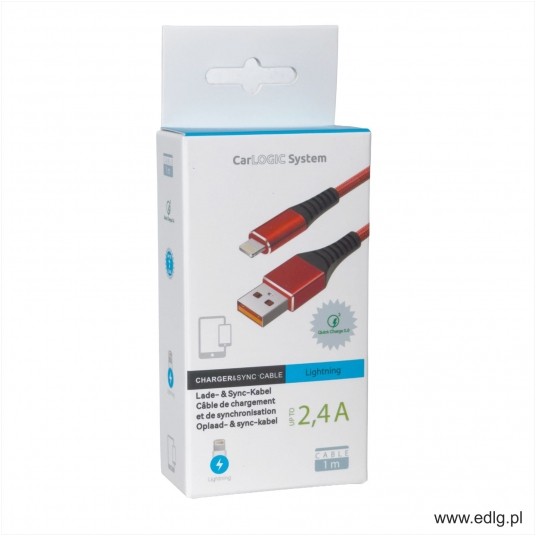 KABEL IPHONE 100CM RED 3A -zdjęcie numer 1