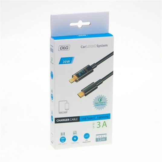 KABEL IPHONE / TYP C 1,2M + WYŚWIETLACZ -zdjęcie numer 1