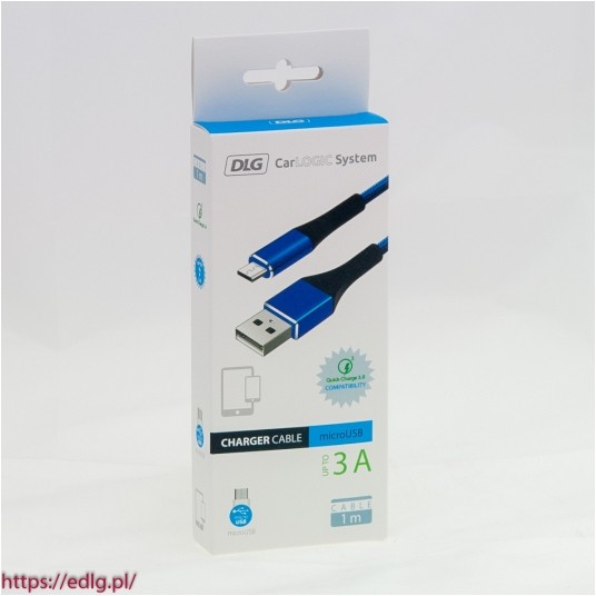 KABEL MICRO USB 100CM BLUE 3A -zdjęcie numer 1