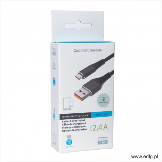 KABEL TYP C 100CM BLACK 2,4A -zdjęcie numer 1