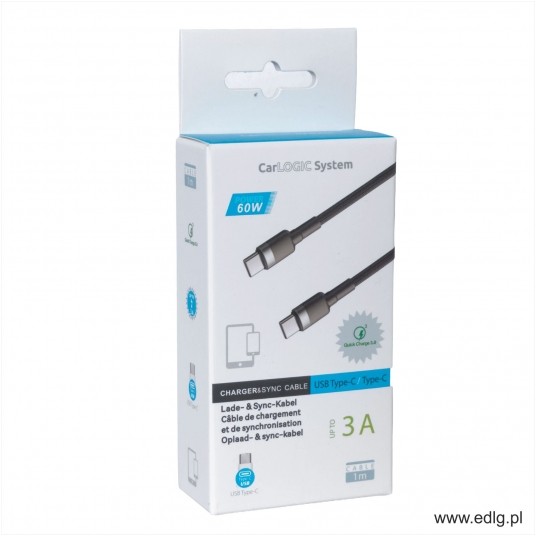 KABEL TYP C - TYP C 1M 3A 60W -zdjęcie numer 1