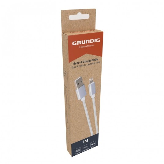 KABEL USB IPHONE 1M BIAŁY (24) GRUNDIG -zdjęcie numer 1