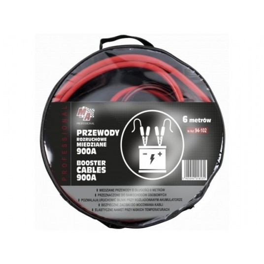KABLE ROZRUCHOWE 900A 4,5M 10mm2 PROFESSIONAL -zdjęcie numer 1