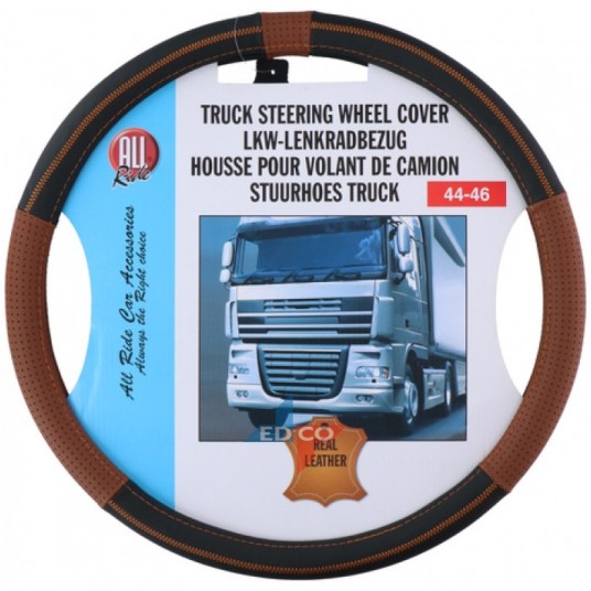 KIEROWNICA 44X46 SKÓRA CZARNO BRĄZOWA -zdjęcie numer 1