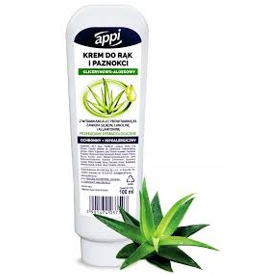 KREM DO RĄK I PAZNOKCI APPI GLICERYNA ALOES 100ML -zdjęcie numer 1