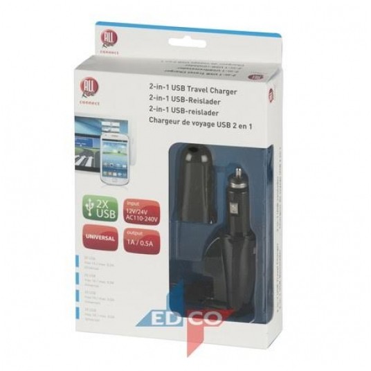 ŁADOWARKA 2 X USB 12/24V AC110-240V -zdjęcie numer 1