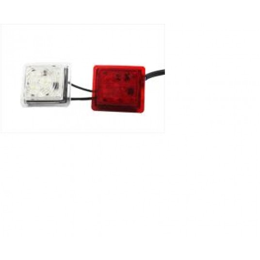 LAMPA OBRYS DIOD BIAŁO CZERW 12/24V KWADRAT -zdjęcie numer 1