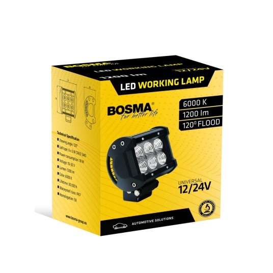 LAMPA ROBOCZA 6xLED 12/24V 18W 1200Lm 6000K -zdjęcie numer 1