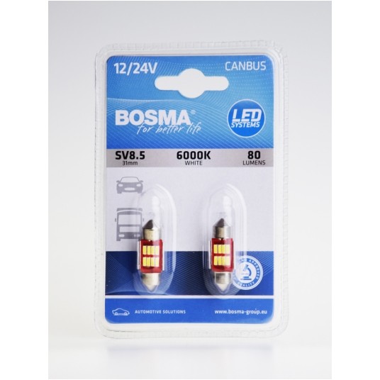 LED 12/24V SV8.5 31mm 0,8W BIAŁA -zdjęcie numer 1