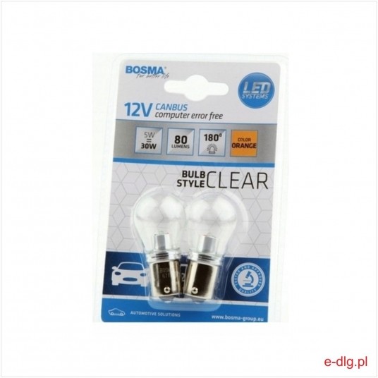 LED 12V 1XLED BAU15S ORANGE CLEAR 2SZT. -zdjęcie numer 1