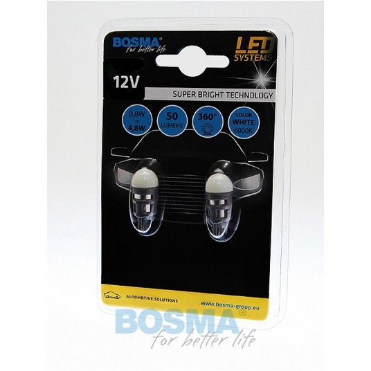 LED 12V 2XLED SMD T10 BIAŁA 2SZT -zdjęcie numer 1