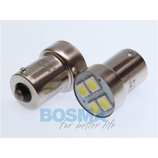LED 12V 4XSMD BA15S BIAŁA 2SZT -zdjęcie numer 1