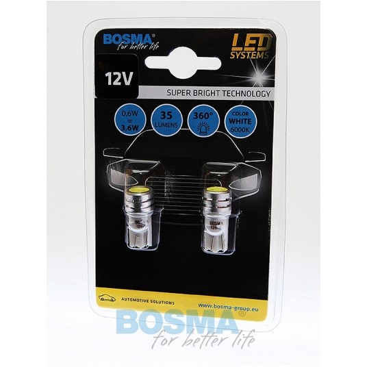 LED 12V 5W T10 SMD 1 LED BIAŁA 2SZT -zdjęcie numer 1