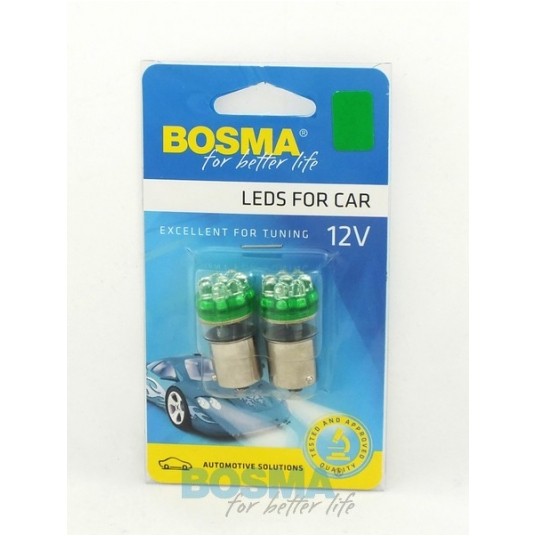 LED 12V 8LED BA15S ZIELONA -zdjęcie numer 1