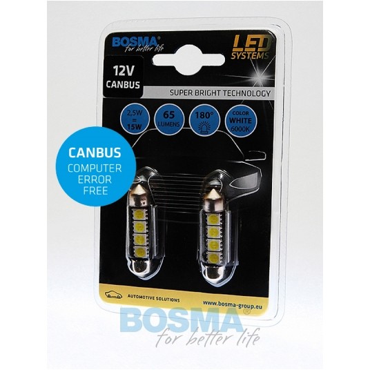 LED 12V SV8,5 15X39 CANBUS BIAŁA 2SZT -zdjęcie numer 1