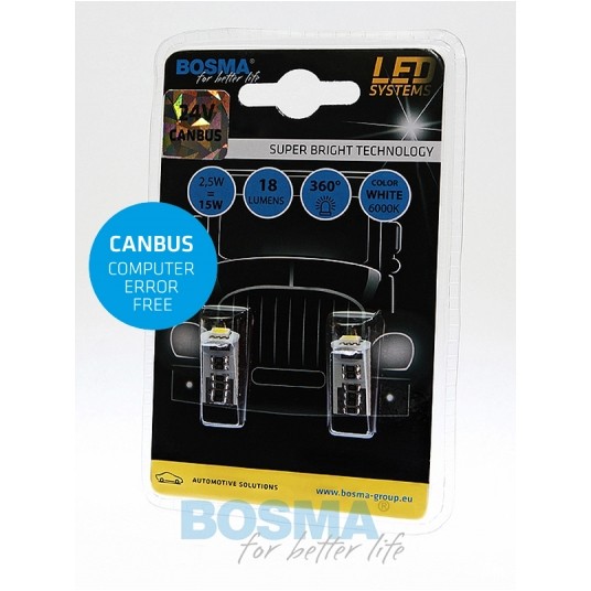 LED 24V 5W T10 CANBUS 1 LED BIAŁA 2SZT -zdjęcie numer 1
