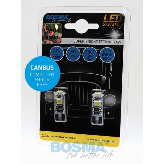 LED 24V 5W T10 CANBUS 3 LED BIAŁA 2SZT -zdjęcie numer 1