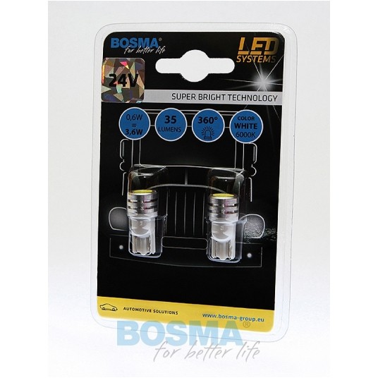 LED 24V 5W T10 SMD 1 LED BIAŁA 2SZT -zdjęcie numer 1