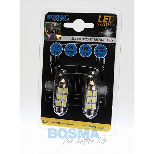 LED 24V SMD RURKA 10X36 6XLED BIAŁA 2SZT -zdjęcie numer 1