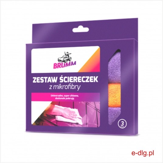 MIKROFIBRA ŚCIERECZKI BRUMM 3 SZT -zdjęcie numer 1