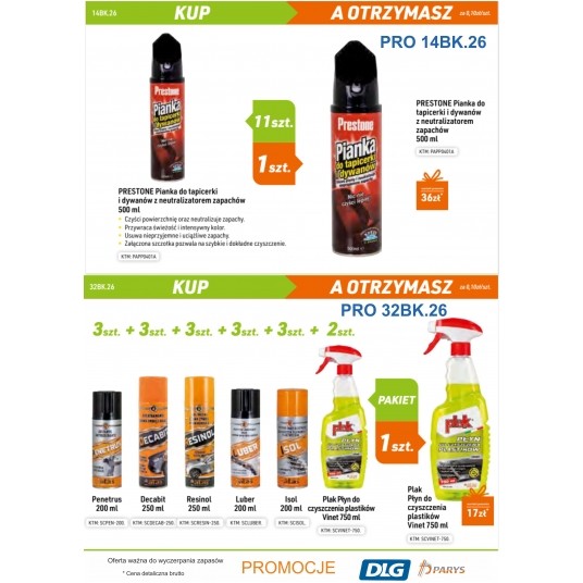 PIANKA DO TAPICERKI PRESTONE 11szt + 1szt GRATIS -zdjęcie numer 1