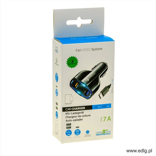 PORT 2XUSB 7A TOTAL + TYP C + KABEL 1,2M -zdjęcie numer 1