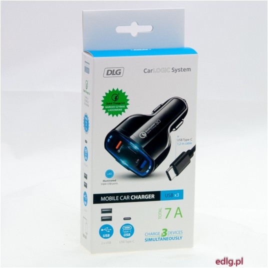 PORT 2XUSB 7A TOTAL + TYP C + KABEL 1,2M -zdjęcie numer 1
