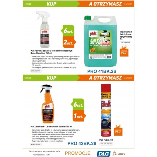 POWŁOKA DO SZYB 6 szt + 2 płyny letnie PREMIUM GRA -zdjęcie numer 1