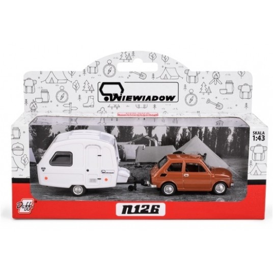 PRL FIAT 126P BRĄZOWY + PRZYCZEPA NIEWIADÓW -zdjęcie numer 1