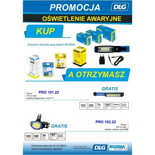 PROMOCJA BOSMA ZA 200zł - LATARKA 6766 GRATIS -zdjęcie numer 1