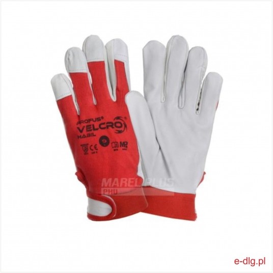 RĘKAWICE 9" VELCRO (FR113) CZERWONE (12) -zdjęcie numer 1