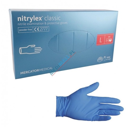 RĘKAWICE NITRYLEX CLASSI NIEBIESKIE L/XL 100SZT -zdjęcie numer 1