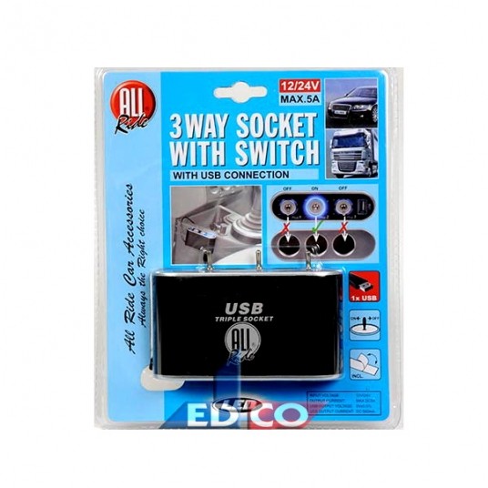 TRÓJNIK 12X24V 5A Z USB I PRZEŁĄCZNIKI (24) -zdjęcie numer 1