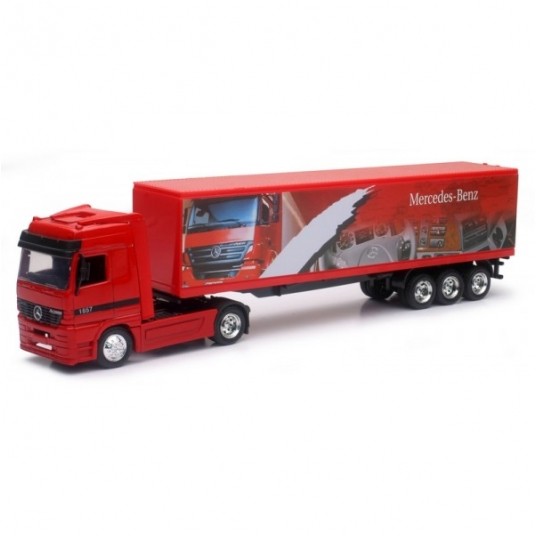 TRUCK MERCEDES BENZ NACZEPA 1:43 CZERWONY -zdjęcie numer 1