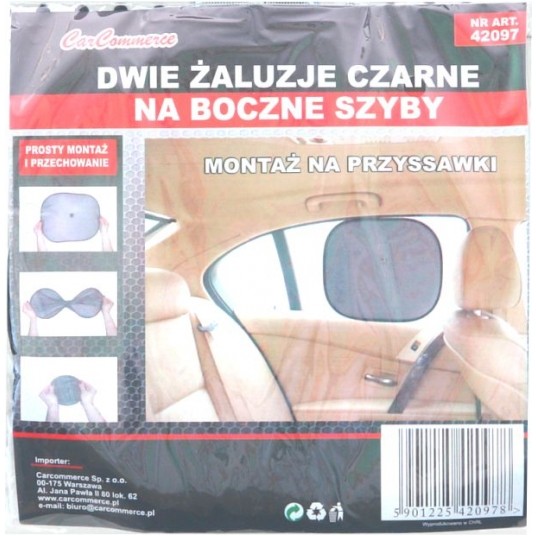 ZASŁONKI 2SZT NA PRZYSSAWKĘ CZARNE -zdjęcie numer 1