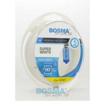 12V H7 55W SUPER WHITE PX26D 2SZT