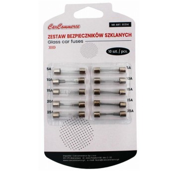 BEZPIECZNIKI SZKLANE 32mm 10SZT KPL