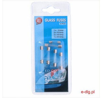 BEZPIECZNIKI SZKLANE 6SZT 2-25A(12)