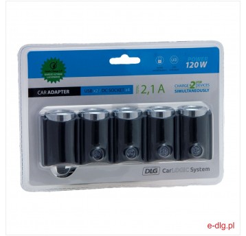 CZWÓRNIK 12/24V 120W + 2XUSB 2,1A TOTAL