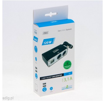 DWÓJNIK SAM 12/24V + 2xUSB 2,1/1A 120W
