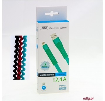 KABEL IPHONE 1,2M AQUA 2,4A FLEX